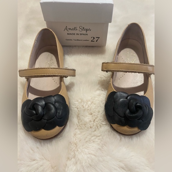 Amati Steps Tan and Black Shoes girl